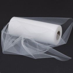 Rotolo Tulle 100mt H12,5cm Bianco