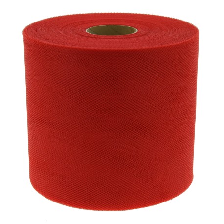 ROTOLO TULLE 100MT H12,5CM ROSSO