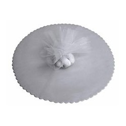 Velo Organza Smerlato Tondo Cm.23 50pz Bianco