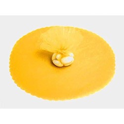 VELO ORGANZA SMERLATO TONDO CM.23 50PZ GIALLO