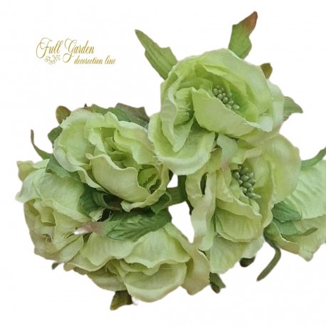 ROSA MAXI C/FOGLIA PZ.6 LIGHT GREEN