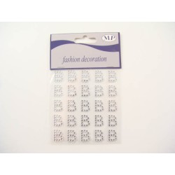 CLEAR DIAM. LETTERA (B) STICKERS 25PZ