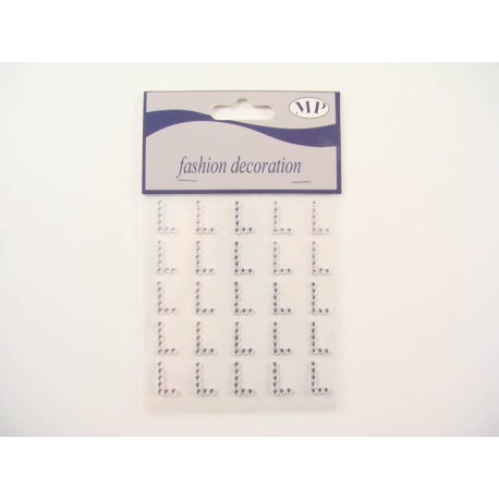 CLEAR DIAM. LETTERA (L) STICKERS 25PZ