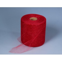 TULLE GLITTER RED CM.12,5X100MT