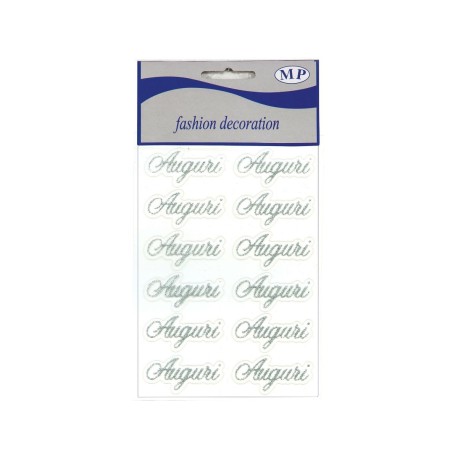 AUGURI GLITTER 12PZ SILVER