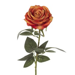 Single Rose Stem Orange H76 D 10 Cm