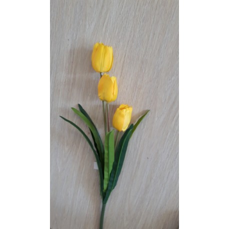 TULIP SPRAY X 3 50 CM - YELLOW SAME