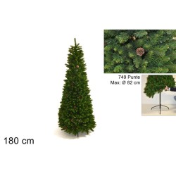 ALBERO DI NATALE RICHIUDIBILE C/PIGNE H180 749PUNT