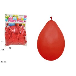 BUSTA PALLONCINI MONOCOLORE 50PZ ROSSO