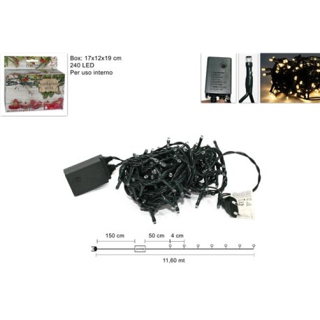 MINILUCCIOLE 240LED BIANCO CALDO PER INTERNO