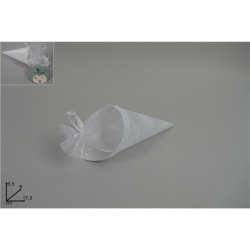 SACCHETTO CONO PIZZO E MERLETTO BIANCO PZ.12