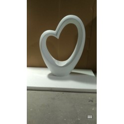 Vaso A Cuore Bianco Satinato 74x26 H100cm