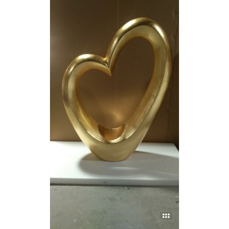 VASO A CUORE GOLD 59X21 H81CM