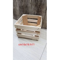 °°°CASSETTA IN LEGNO NATURALE CM16X16 H11