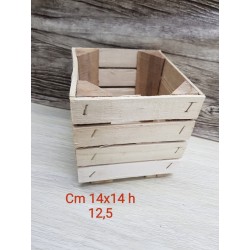 °°°CASSETTA IN LEGNO NATURALE CM14X14 H12,5