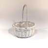 Cesto Vimini Ovale Bianco C/m 22x16h12
