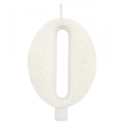 Candelina Glitter N 0 Cm 9.5 Bianca