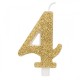 CANDELINA GLITTER N 4 CM 9.5 ORO