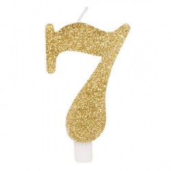 CANDELINA GLITTER N 7 CM 9.5 ORO