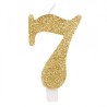 Candelina Glitter N 7 Cm 9.5 Oro
