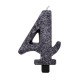 CANDELINA GLITTER N 4 CM 9.5 NERA