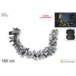 FESTONE INNEVATO 180CM 120 PUNTE 30 LUCI LED CAL