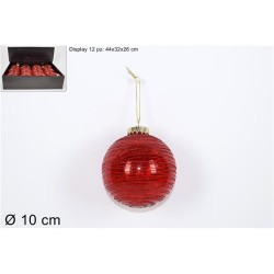PALLA 10CM FILO GLITTER ROSSO