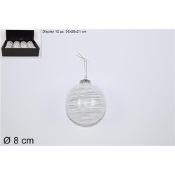 PALLA 10CM FILO GLITTER BIANCO
