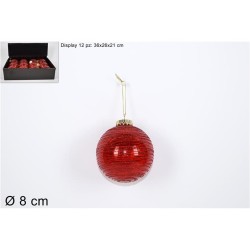 PALLA 8CM FILO GLITTER ROSSO