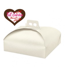 SCATOLA TORTA CM50X50X7 PELLE BIANCO