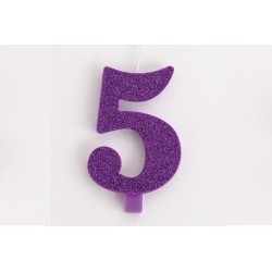 Candelina Glitter N 5 Cm 9.5 Purple