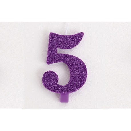 CANDELINA GLITTER N 5 CM 9.5 PURPLE