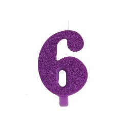 Candelina Glitter N 6 Cm 9.5 Purple