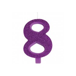 CANDELINA GLITTER N 8 CM 9.5 PURPLE