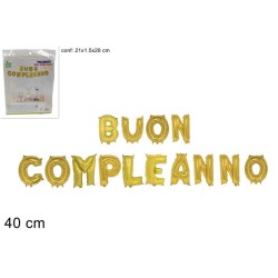 Palloni Cm.40 Oro Buon Compleanno