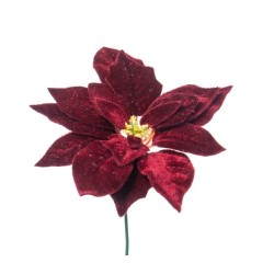 Pick Poinsettia Deluxe Burgundy Cm.19