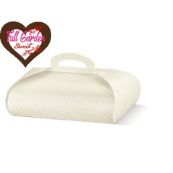 SCATOLA TORTA 31X31X7 PELLE BIANCA