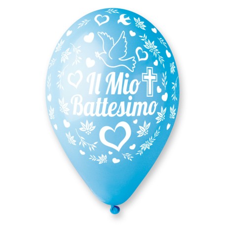 PALLONCINO 12GS110 IL MIO BATTESIMO CELESTI 100PZ