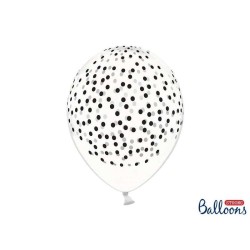 Palloncino 12" Crystal Confetti Neri 6pz