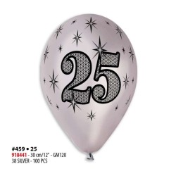 Pallon.13" 25° Anniversario Argento Met. 100pz