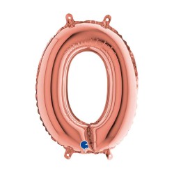 PALLONCINO MYLAR  N° 0 ROSA GOLD35 CM