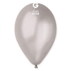 Palloncino 12" Gm120 Silver Met 38 Gemar 100pz