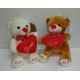 PELUCHE ORSO 20 CM CON CUORE LOVE PZ 2 ASS