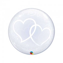 Palloncino 24" Deco Bubble Entwined Hearts