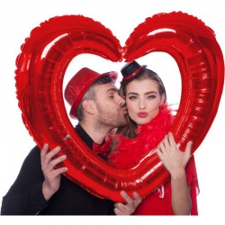 Palloncino 31" Mylar Cornice Selfie Cuore Rosso