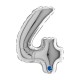 PALLONCINO MYLAR 7 NUMERO 4 SILVER