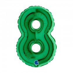 Palloncino Mylar 7" Numero 8 Verde