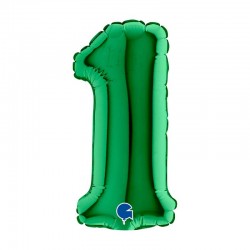 Palloncino Mylar 7" Numero 1 Verde