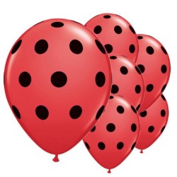 Palloncino 5"pois Nero As50 Pz 100 Rosso