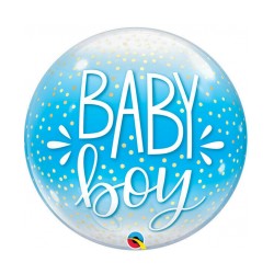 Palloncino 22" Bubble Celeste "baby Boy"